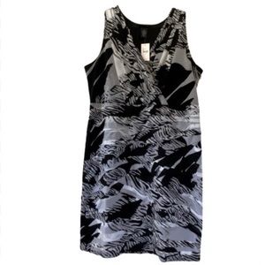 Lane Bryant Black & White V-neck Dress